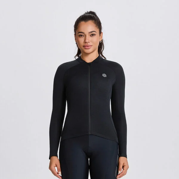 Велоджерси Gnomon Shadow Track Women Long Sleeve Wool Jersey Black