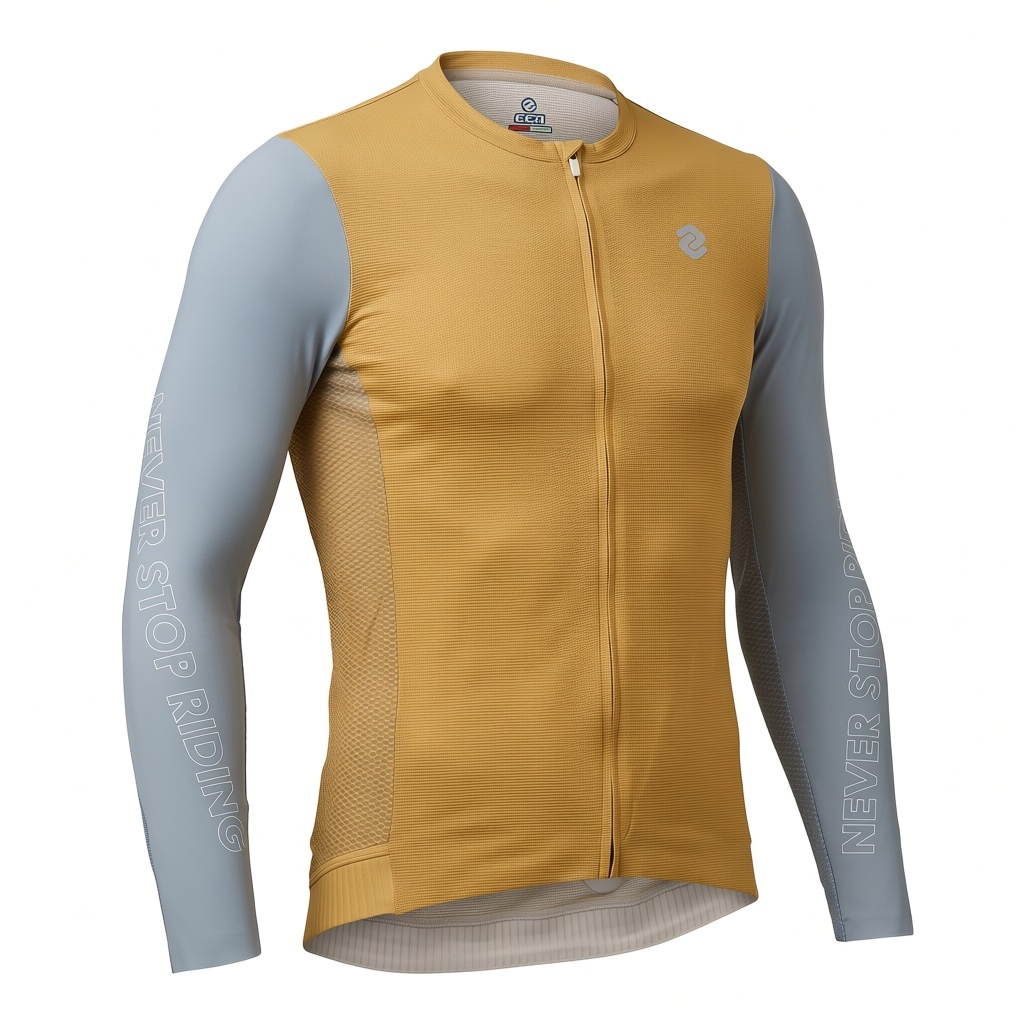 Велоджерси All Day Men's Long Sleeve Jersey Khaki Collision Gray