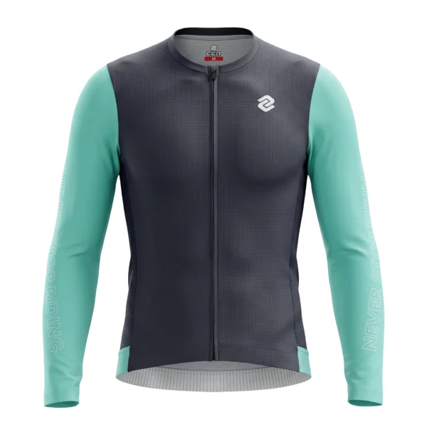 Велоджерси All Day Men's Long Sleeve Jersey Navy Blue Green
