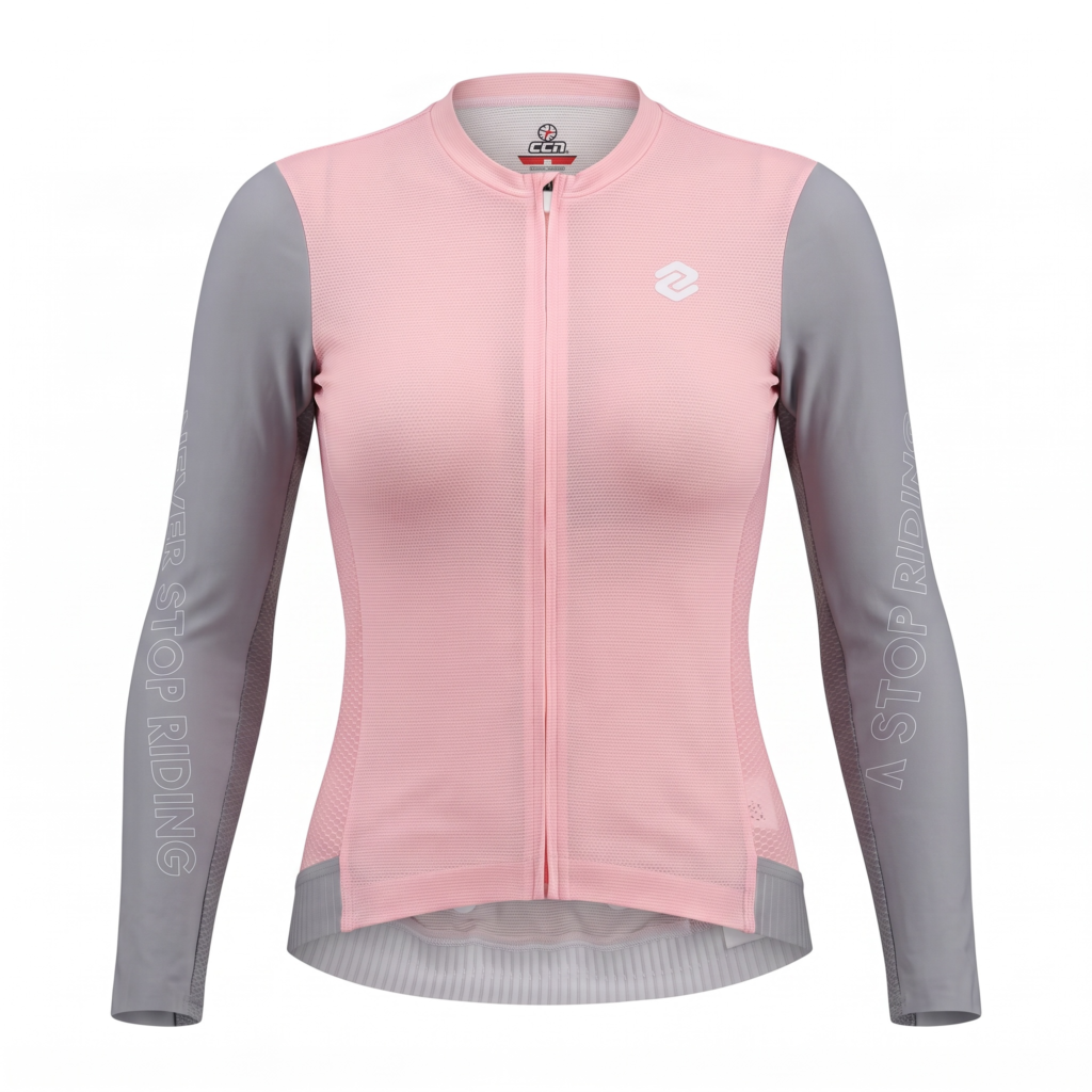 Велоджерси All Day Women Long Sleeve Jersey Pink to Grey