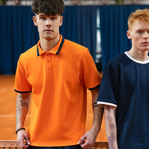 Футболка Tennis Polo оранжевый/синий — фото 2