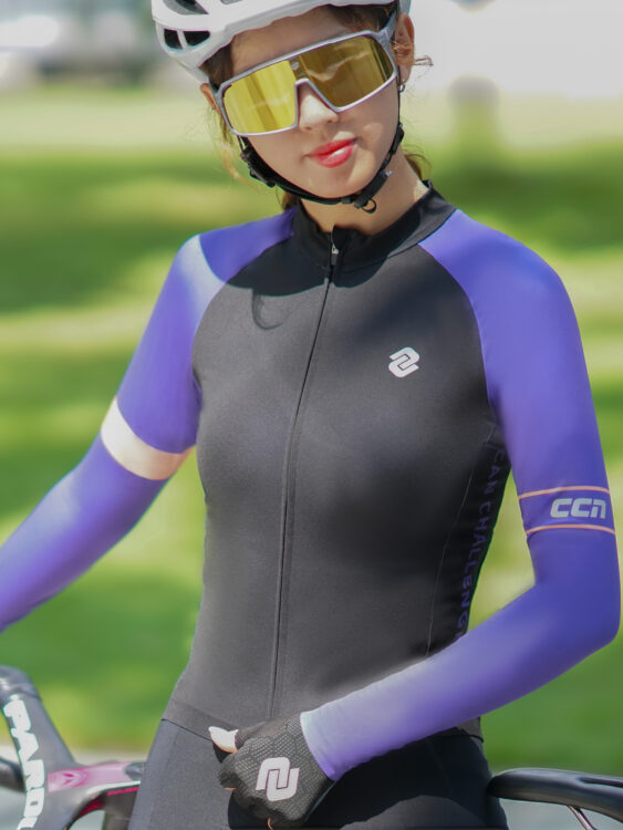 Велоджерси All Day Women Long Sleeve Jersey Contrast Black Purple