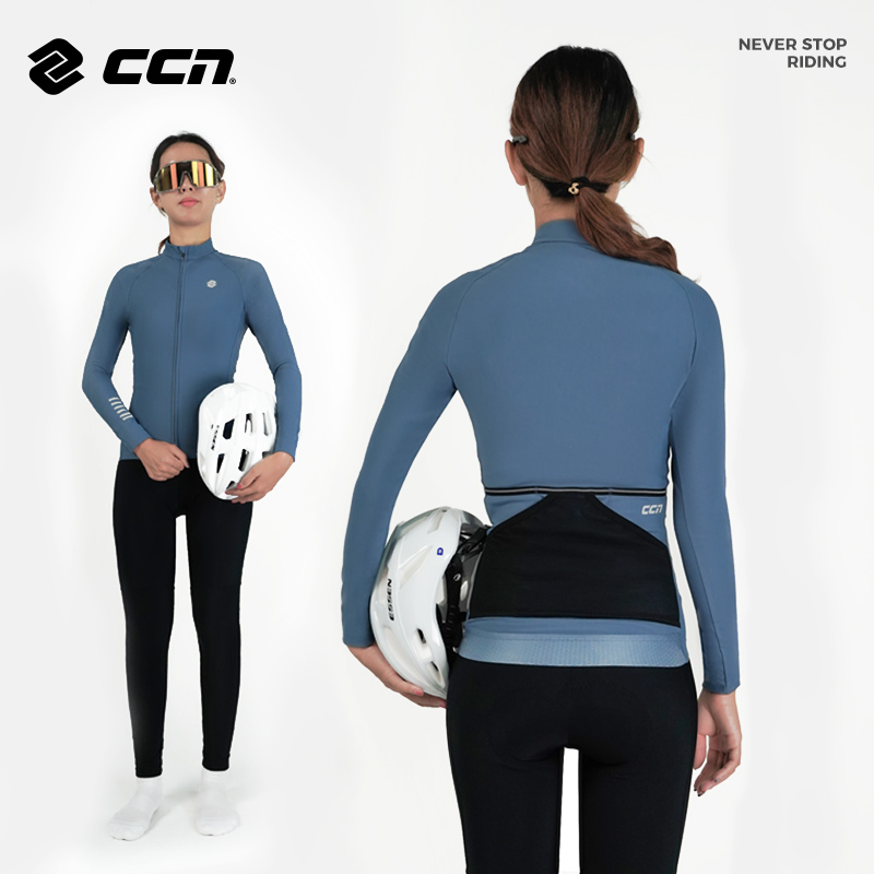 Велоджерси All Day Women Fleece Long Sleeve Jersey Grey Blue