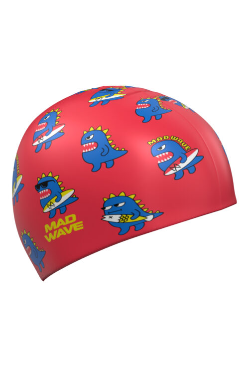 Шапочка юниорская силиконовая Mad Wave Dinos